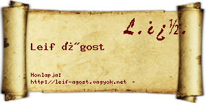 Leif Ágost névjegykártya